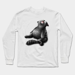 crazy black cat Long Sleeve T-Shirt